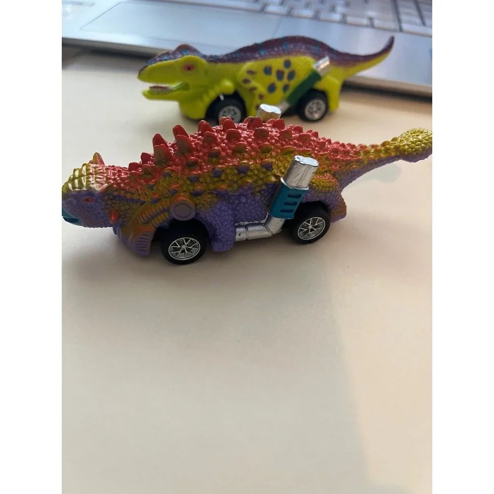 Dinosaur  Toy Car Set Ankylosaurus and T-Rex Monster Truck Figures 2pc